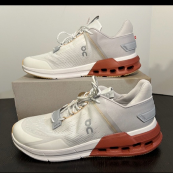 On Cloudnova Flux Sneakers/Shoes Undyed White & Auburn Mens Size 9.5 - Picture 7 of 16